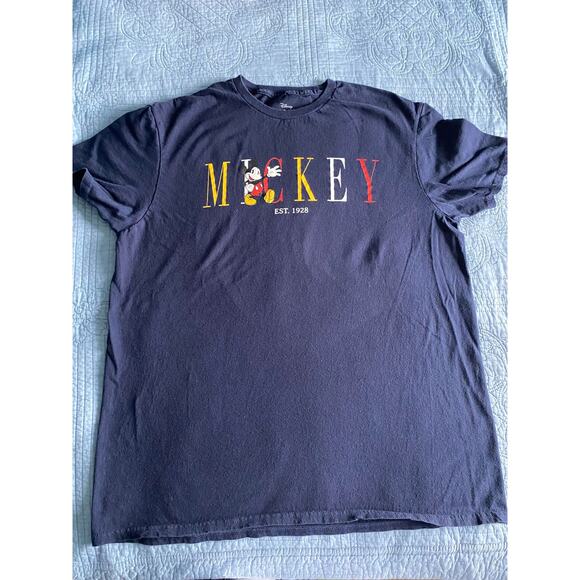 Disney Mickey Mouse Tee Navy Blue Size Large Pre Owned - Picture 1 of 5